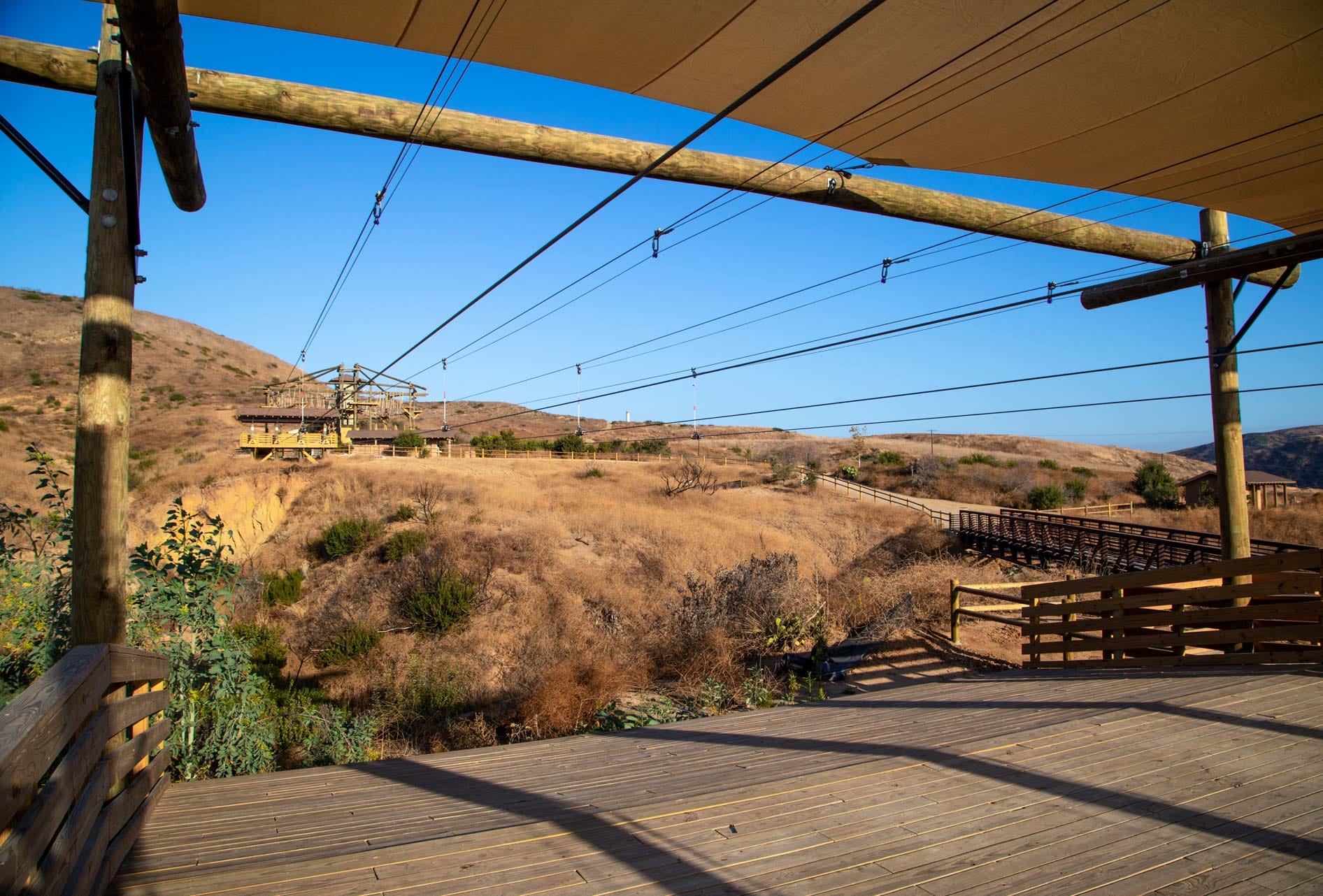 View of the zip line at the Adventure Hill challenge course