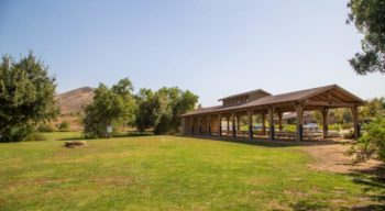 Outdoor pavilion and field at Irvine Ranch